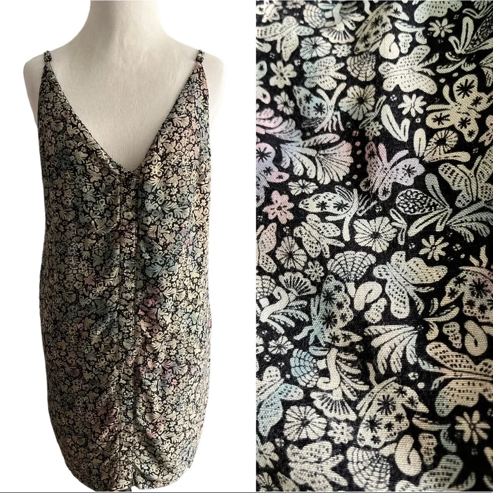 RVCA x Revolve 90’s grunge/Y2K inspired floral butterfly shift mini dress large